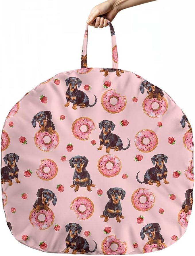 Donut Dachshund Nursing Pillow Cover Soft Breathable Feeding Pillow Slipcover for Breastfeeding Moms Fits Standard Infant Nursing Pillow for Boys and Girls Pillow Not Included