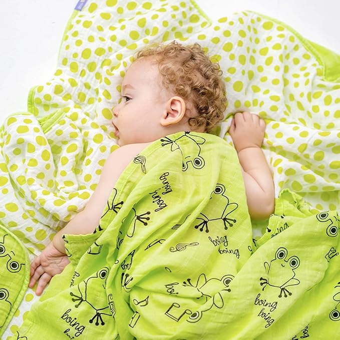 Milk&Moo Cacha Baby Swaddle Blanket, 100% Cotton, Muslin Swaddle Blankets, Ultra Soft, Breathable, Lightweight, Set of 2 Muslin Blanket for Boys and Girls Made in Turkiye