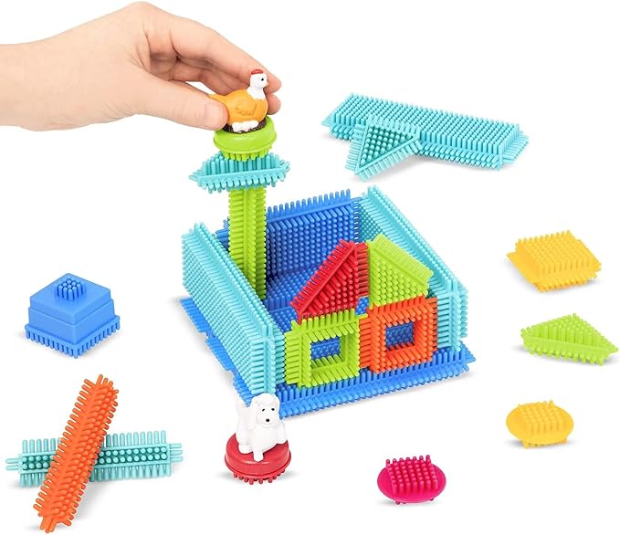 Battat – Bristle Blocks – STEM Interlocking Building Blocks – 113 Pieces Playset – Reusable Storage Case – Developmental Toys for Toddlers & Kids – Deluxe Builder Case – 2+ Years