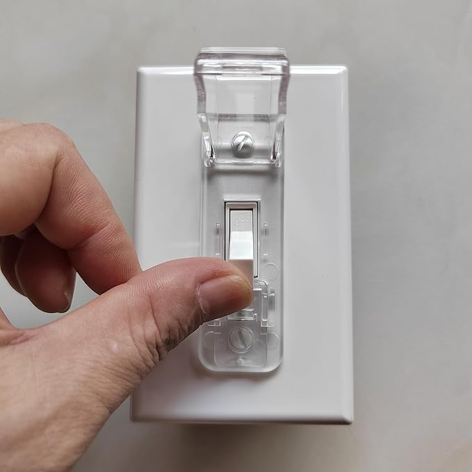 4 Light Switch Guard Cover, Baby Proof Wall Switch Cover Guard for Toggle Light Switch Protects Your Lights or Circuits from Being Accidentally Turned On or Off