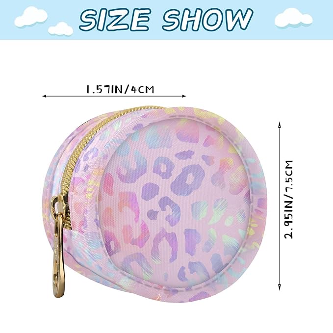 Leopard Pink Purple Pacifier Holder Case Newborn Pacifier Storage Pouch for Boys Girls Easy Attach to Diaper Bag Portable Baby Essentials Container