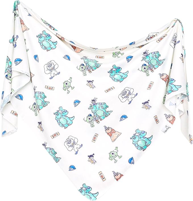 Copper Pearl Swaddle Blankets for Newborns | Soft Stretchy Receiving Blankets for Boys and Girls | Large 46 x 46 Inch Baby Blankets | Lightweight and Breathable Swaddles | Monsters Inc Friends