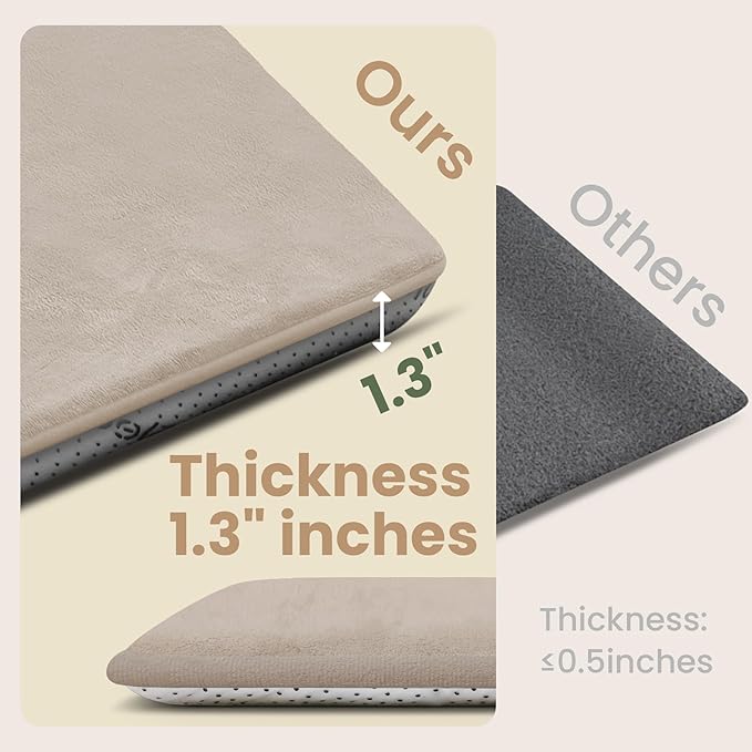 Huloo Sleep Baby Play Mat for Floor,50"×65" Playpen Mat for Toddler,Infant,Kids,1.3" Thick Elasti Foam Non-Slip Nursery Rug,Water Repellent Soft Padded Floor Mats for Tummy Time,Crawling(Beige)