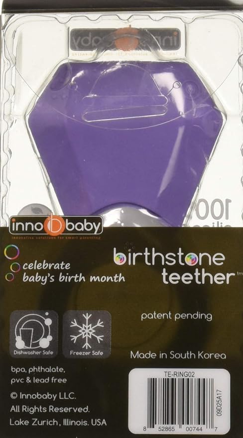 INNOBABY TEETHIN' Smart Birthstone Ring TEETHER - February (Amethyst)
