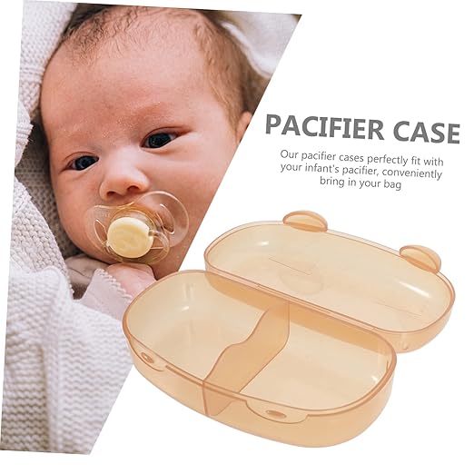 5-Pack Lidded Pacifier Storage Box Portable Soother Container for Infants Travel-Friendly Protective Baby Pacifier Case Lid