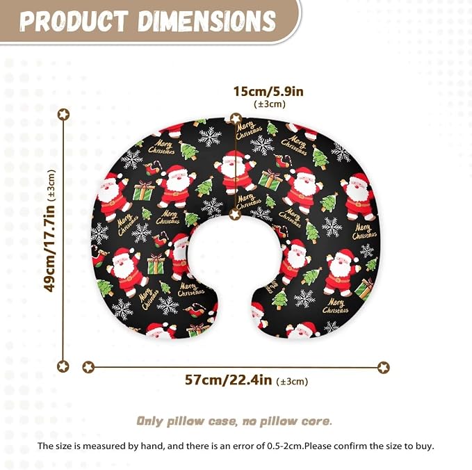 YEXIATODO Merry Christmas Santa Nursing Pillow Cover Breastfeeding Nursing Pillow Slipcovers Super Soft,for Breastfeeding Moms