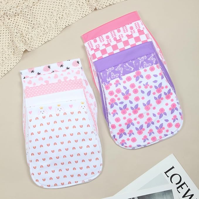 10-Pack Burp Cloths for Baby Boys and Girls - Organic Baby Burp Cloth,Baby Washcloths, Burp Rags, Large Neutral Burp Clothes for Newborn