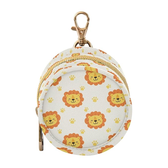 Lion Paw Beige Pacifier Holder Case Newborn Pacifier Storage Pouch for Boys Girls Easy Attach to Diaper Bag Portable Baby Essentials Container