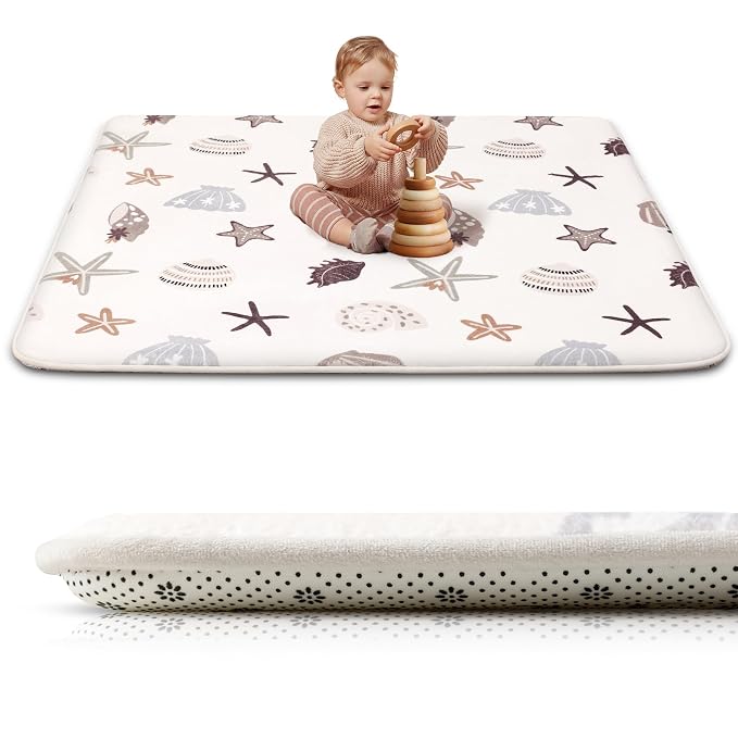 Baby Play Mat for Floor,1.2" Thick 50x50 Playpen Mat,Safe Padding Tummy Time Mats for Babies and Infants Toddlers,Cushioning Foam Mats for Kids Crawling,Non-Slip Baby Playmat,Yoga,Tatami,Nursery Rug