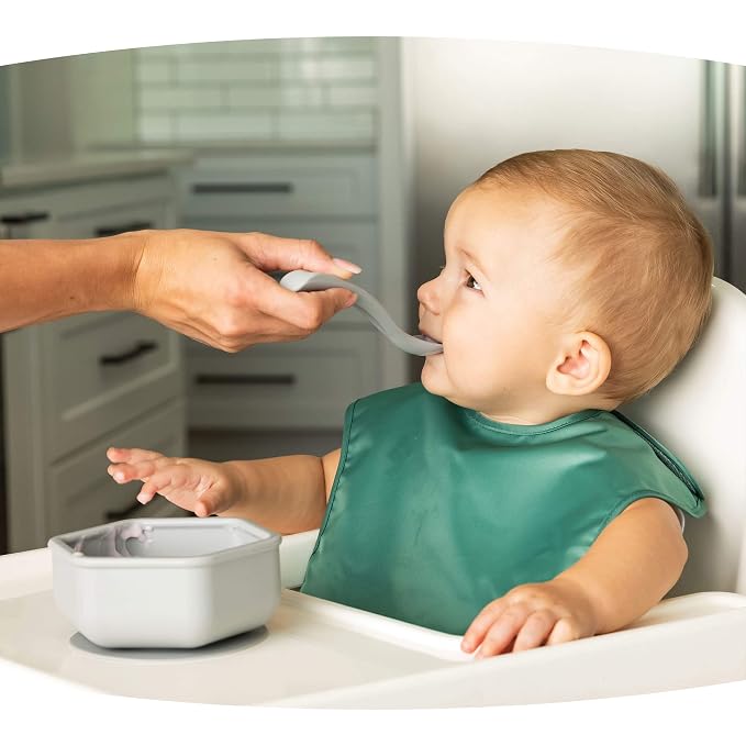 Tiny Twinkle Baby Spoon - BPA-Free Baby Feeding Spoon, Silicone Baby Spoon, Infant Spoons, Baby Spoons, Baby Essentials, Baby Essentials for Newborn, Baby Items, Baby Products - Pack of 4 (Blue)