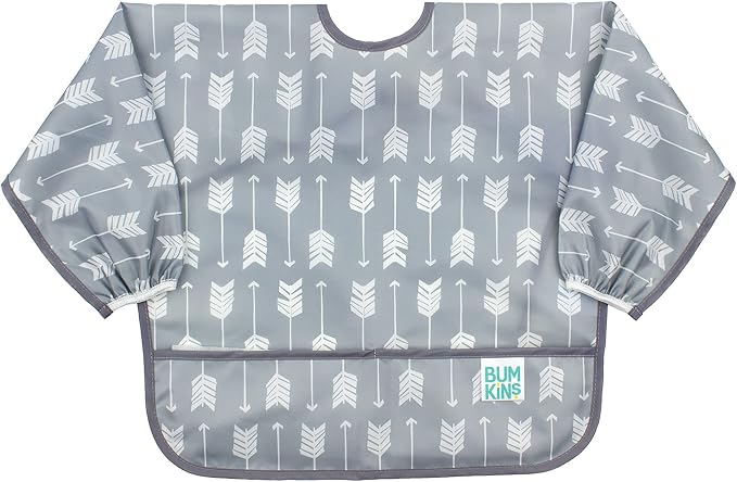 Bumkins Sleeved Bib for Girl or Boy, Baby and Toddler for 6-24 Mos