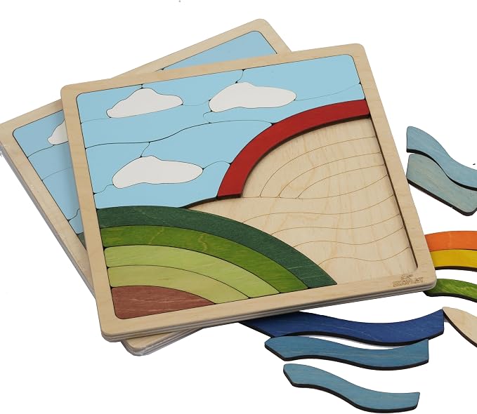 Rainbow Puzzle for Kids | 26 Pieces Wooden Jigsaw Puzzle | Learning Toy and Gift for Boys Girls Ages 3 Years and Above