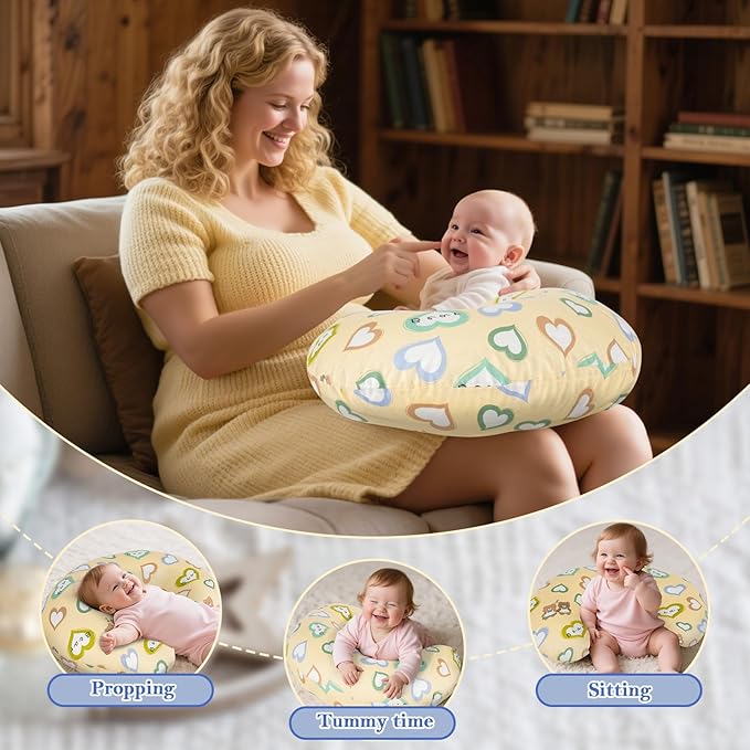 Nursing Pillow & Breastfeeding Pillow ??Ergonomic C-Shape for Breastfeeding & Bottle Feeding, Standard Size Breathable with Washable Cover, Hypoallergenic,Tummy Time & Sitting Support (0-12 Months)