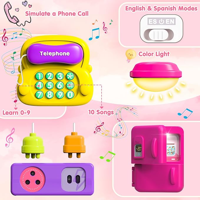 Baby Busy Board for 1-2 Year Old Boy Girl Gift,Musical Toddler Toys for 1+ Year Old,Early Educational Toy for Toddlers 1-3,Birthday Gifts for 1+Year Old Girl, 1 2 Year Old Christmas Toys Gifts