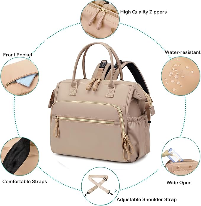LORADI Large Diaper Bag Tote, Hospital Bag, Baby Shower Gifts