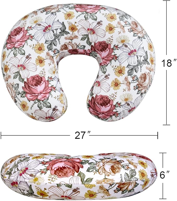 Minky Nursing Pillow Cover Breast Feeding Pillow Cover Slipcover U Shape for Baby Boy Girl,Cover Only(Pillow & Pad Cover Fox, Pack of 2)