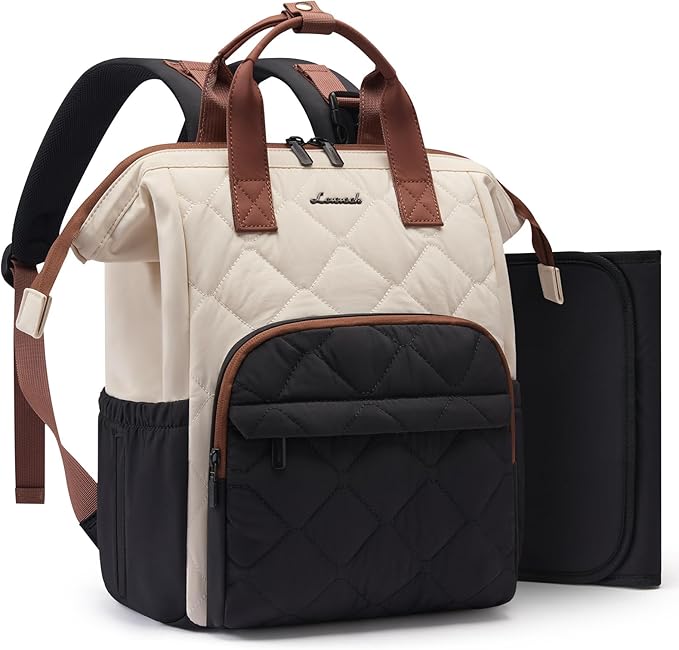 LOVEVOOK Diaper Bag Backpack, Baby Bag for Girl Boy with Changing Pad, Diaper Backpack for Mom Dad with Stroller Buckles