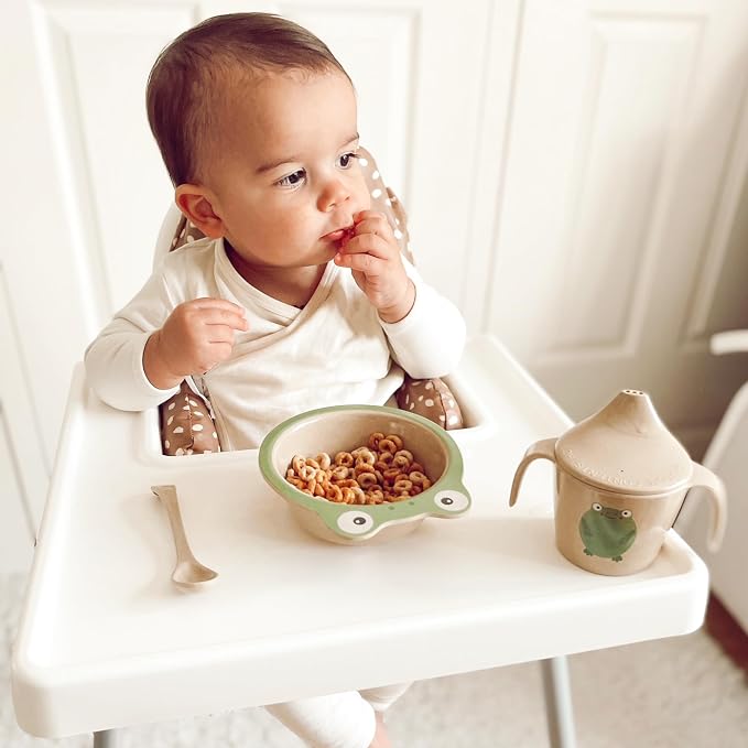 Nuby Eco-Friendly Natural Rice Husk 3 Piece Spoon Set- 3 Pack, 6+ Months- Fully Compostable and Biodegrable