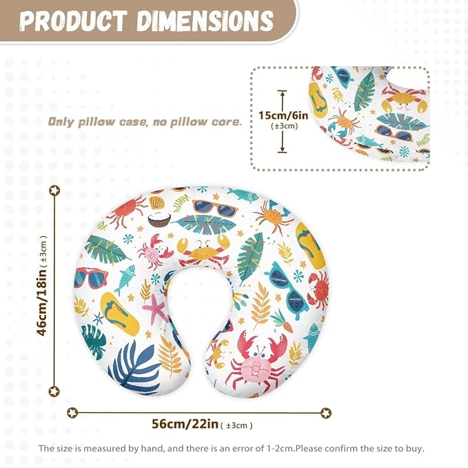 Colorful Leaves Nursing Pillow Covers, Nursing Pillow Slipcovers Breastfeeding Newborn Infant Feeding Cushion Cover Case