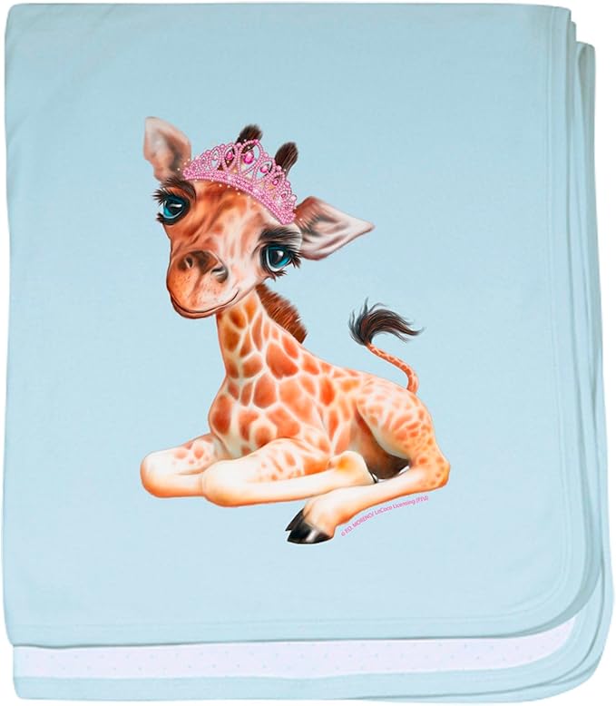 CafePress PD Moreno's Giraffe Wearing A Tiara Baby Blanket, Super Soft Newborn Swaddle