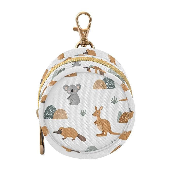 Kangaroo White Platypus Pacifier Holder Case Newborn Pacifier Storage Pouch for Boys Girls Easy Attach to Diaper Bag Portable Baby Essentials Container