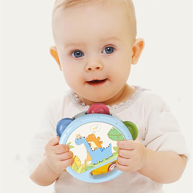 8pcs Baby Rattles Toys Set for 3+ Months,Easy-Grasp Ball,Plastic Ringdrum,Barbell Rattles,Shakers and Teethers,BPA-Free,Lightweight,Unisex,Baby Gift
