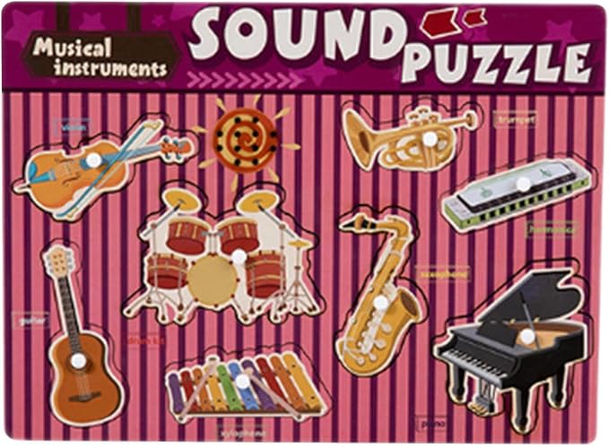 Wooden Peg Puzzle Children Puzzle for Kids Girls and Boys, Music