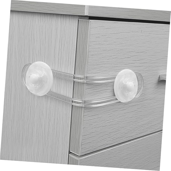 2pcs Boy Girl Safety Lock Transparent Anti-pinch Cabinet Latches for Childproofing Cupboards Drawers and Fridges Easy to Install for Boy Girl and Toddlers