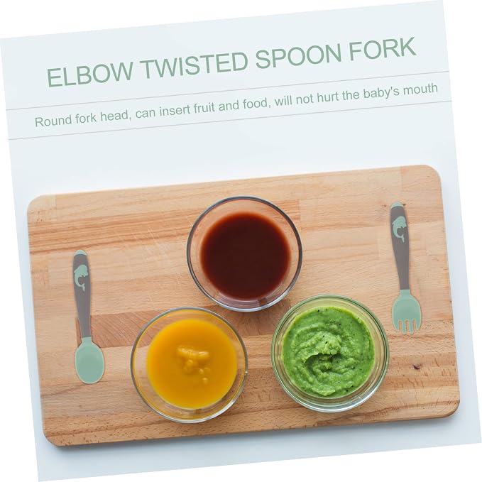 TOYANDONA 1Set Utensils Set Food Grade Spoon Fork for Self Feeding Bendable Design for Little Hands Portable Storage Box Included Eating Essentials