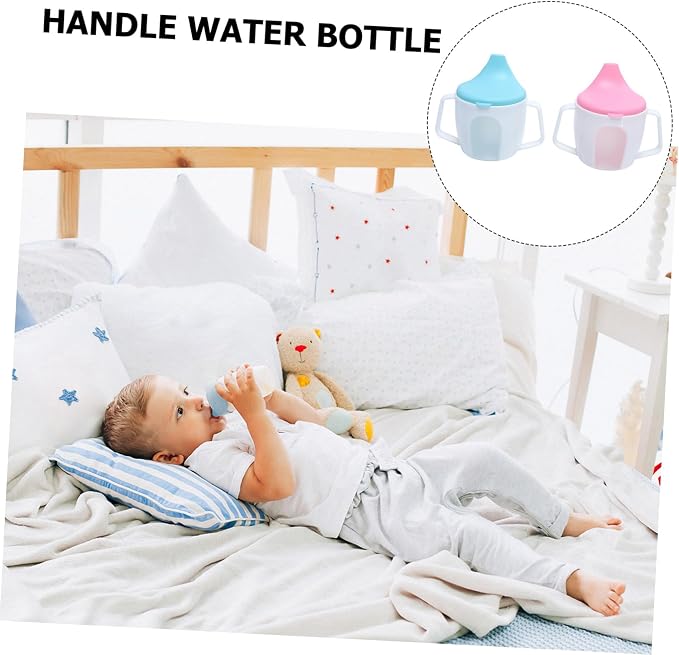 SHOWERORO 2pcs Drinking Cups with Handles Bite Resistant Duckbill Spout Sippy Cups for Independent Transition Trainer Bottles for for Nursery and School Use