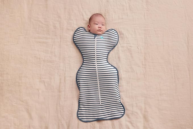 Love to Dream Swaddle UP, Baby Sleep Sack, Self-Soothing Swaddles for Newborns, Improves Sleep, Secure Fit Helps Calm Startle Reflex, New Born Essentials for Baby, 5-8.5 lbs, Stripe Denim