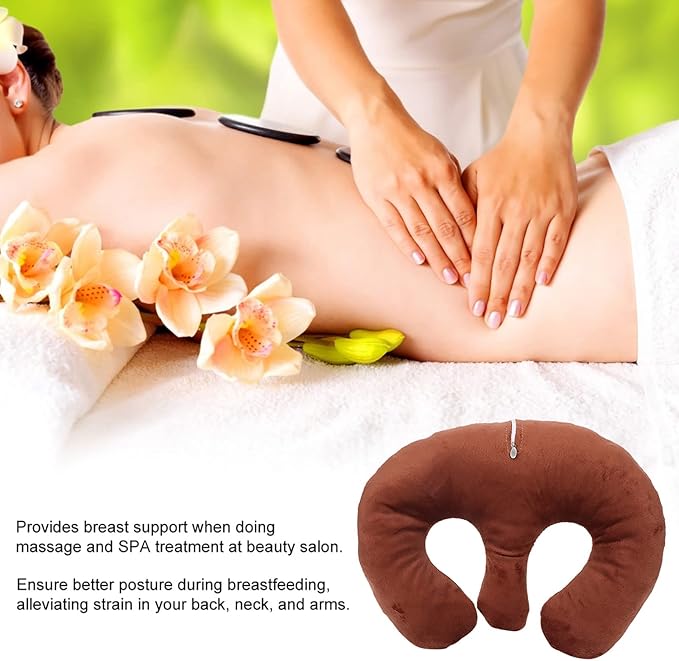 Breast Support Pillow for Massage Table, Dark, Spa Beauty Salon Chest Cushion
