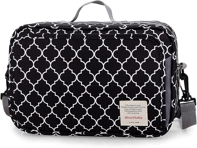 SONARIN Pram Buggy Bag Organiser & Stroller Organiser,Large Stroller Storage with Deep Cup Holder,2 x Pram Hooks,Shoulder Strap Used as Carry-On Handbag,Universal Fit All Buggy Models(Black)