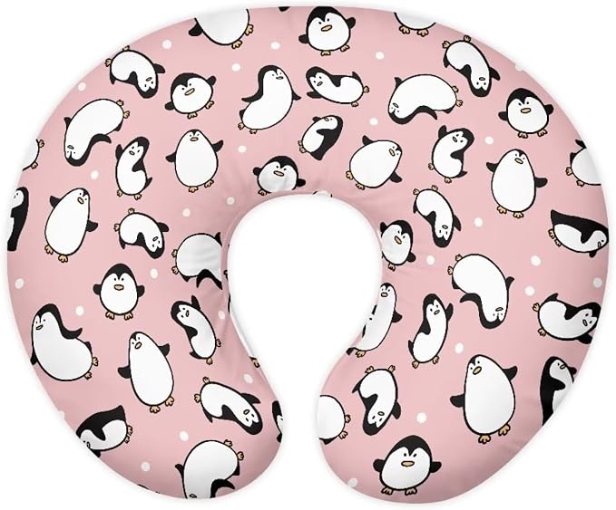 Penguin Breastfeeding Pillow Detachable Newborn Original Breastfeeding Slipcover Case Lightweight Head Support Protector Cushion Essential with Hidden Zipper Easy to Use