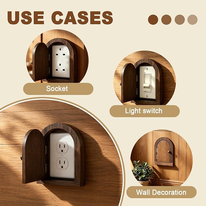 Fairy Door Outlet Cover, Outlet Cover Door, Fairy Door Light Switch Cover for Conceals Wall Plates、 Switches、Stains、Wall Holes And Protects Child
