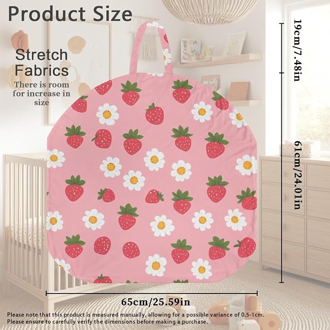 Cute Strawberry Nursing Pillow Cover Neutral Breastfeeding Pillow Cover Fits 22.6in*24in Nursing Pillow for Baby Boy Girl Neutral Baby Nursing Pillow Cover Feeding Pillow Cover