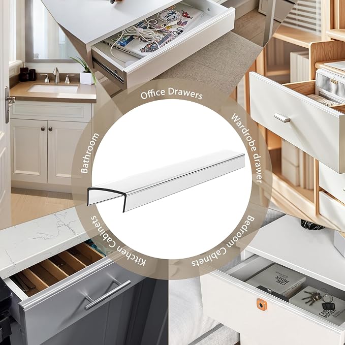 Cabinet Protectors for Kitchen Cabinets, Cabinet Door Protector Trash Drawer Protector Edge Guard, Plastic Slip on Protectors for Cabinets– 3/4" Thick, 18" Length