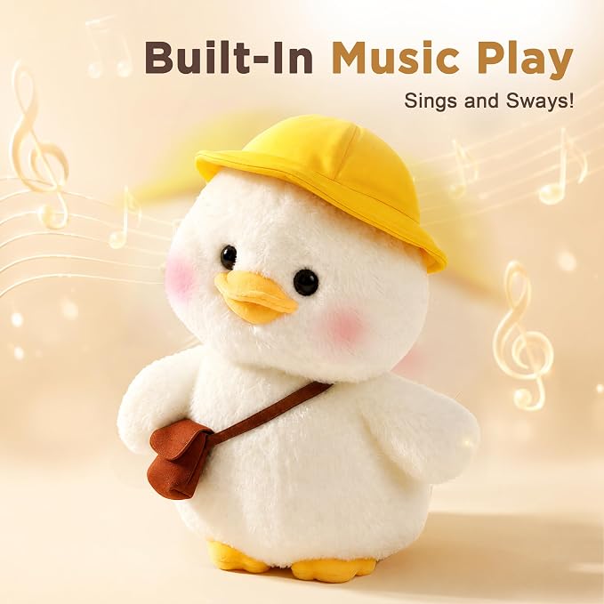 iPlay, iLearn Baby Duck Talking Toy, Toddler Interactive Plush Stuffed Animal, Infant Musical Singing & Repeating Head Sway Little Duck Toy, Cute Birthday Gift 12-18 Month 1 2 3 Year Old Kid Girl Boy