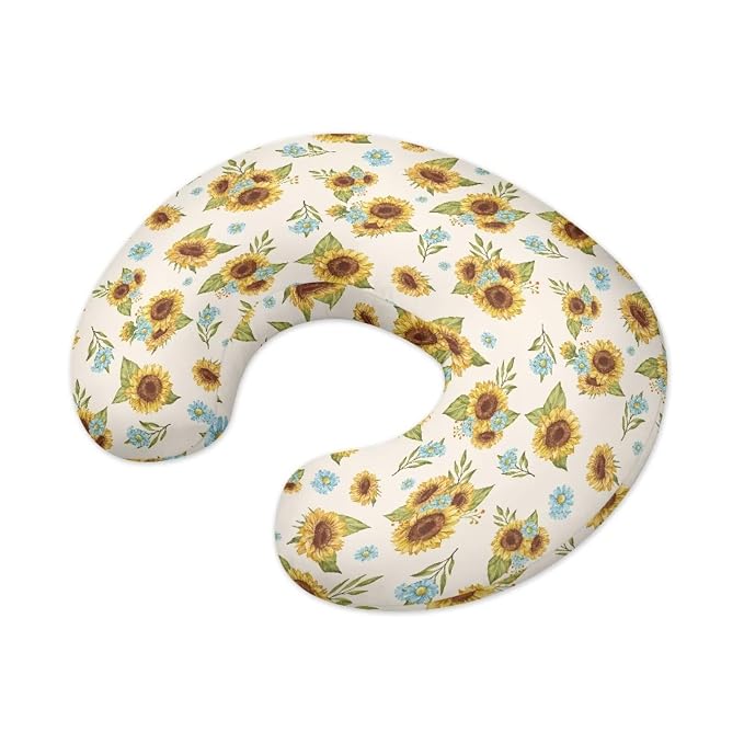 Daisy Sunflower Nursing Pillow Cover, Premium Quality Soft Breast Feeding Pillow Covers Great for Breastfeeding Moms