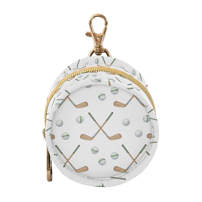 Golf Balls White Print Pacifier Holder Case for Diaper Bag Portable Travel Pacifier Storage Case with Clip Pacifier Cover Pouch Bag for Baby Boys Girls Purse Outdoor