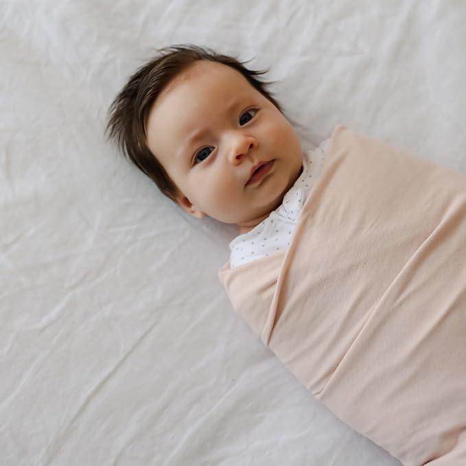 snuggle me Swaddle | Organic Cotton Swaddle Blanket, Soft Stretch, 47 x 47 inches (Petal)