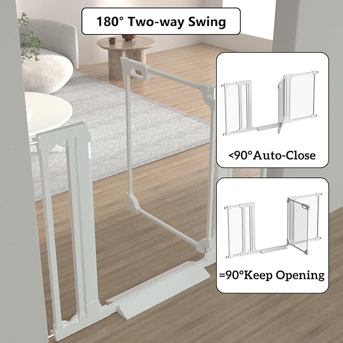30.7" Tall Clear Acrylic Baby Gate 57.8"-66.1" Wide Pressure Mounted Clear Dog Gate Indoor - No Drill Auto Close, Walk Through Baby Gates for Stair & Doorways & Hallway