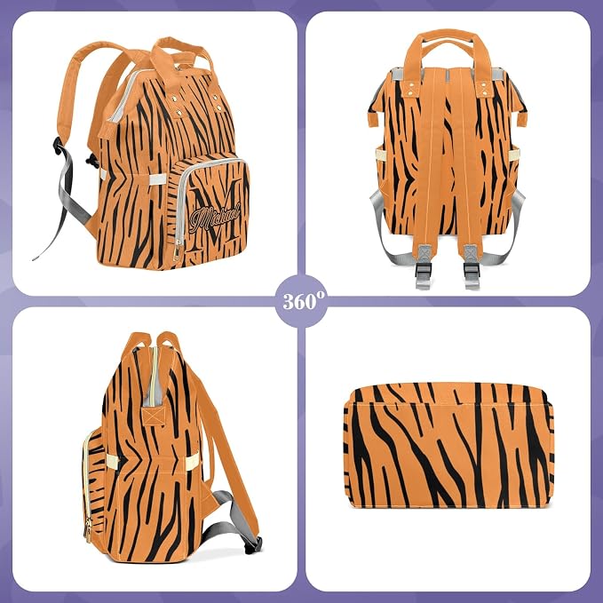 Custom Diaper Backpack, Upgraded Large Capacity Baby Bag with Insulated Pockets, Personalized Diaper Changing Backpack, Multifuction Mommy Bag for Boys and Girls
