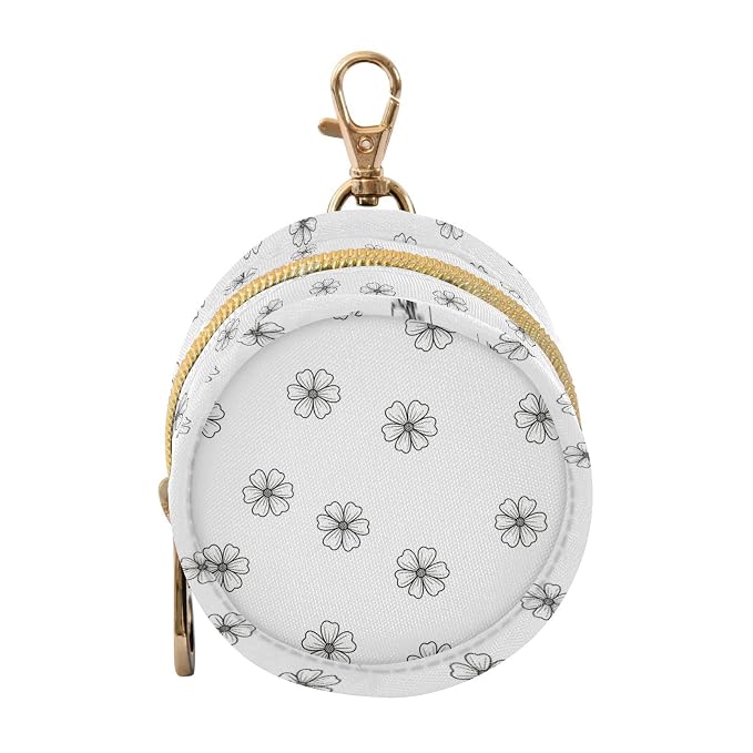 Daisy Flowers Pattern Pacifier Holder Case for Diaper Bag Portable Travel Pacifier Storage Case with Clip Pacifier Cover Pouch Bag for Baby Boys Girls Outdoor Purse