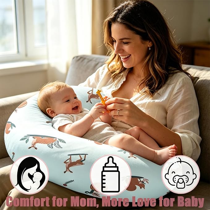 Nursing Pillow Breastfeeding Pillow Removable cover Machine washable | Conforming to ergonomic design. Detachable cover. Machine washable. Breathable fabric.Arm fatigue free Soft supportive fill