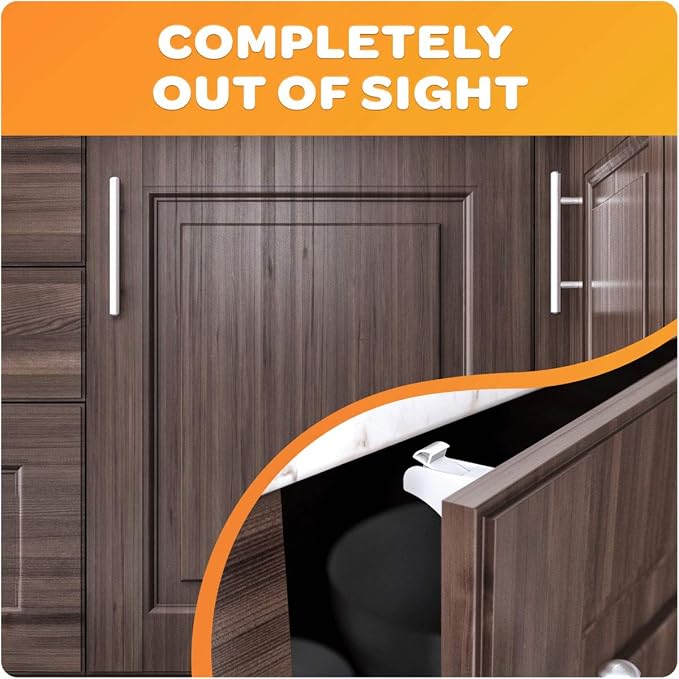 Magnetic Cabinet Locks - Child Safety Locks | Baby Proofing Cabinets System (8 Locks + 2 Key)