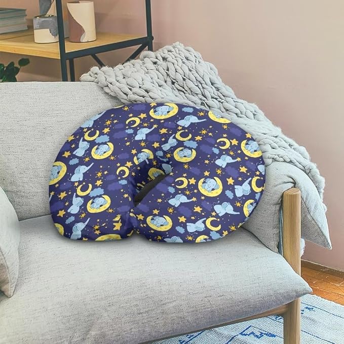 Sleepy Elephants Baby Nursing Pillow Cover Stretchy Breathable Breastfeeding Pillow Cover Lightweight Neutral Nursing Pillow Case (22"x18"x6")