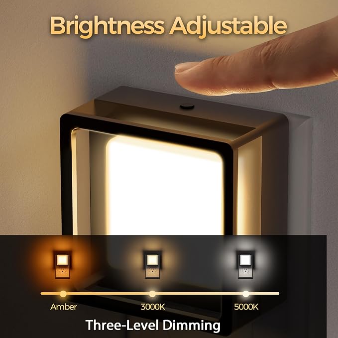 DORESshop LED Night Light, Night Lights Plug Into Wall [4 Pack] with Dusk-to-Dawn Sensor, Dimmable Nightlights, Adjustable Brightness for Bathroom, Hallway, Bedroom,Kids Room,Stairway,3CCT