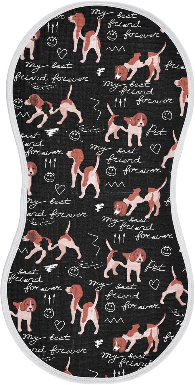 vvfelixl Muslin Burp Cloths Beagle Dogs Friends Baby Washcloths for Baby Girl Boys 2 Pack