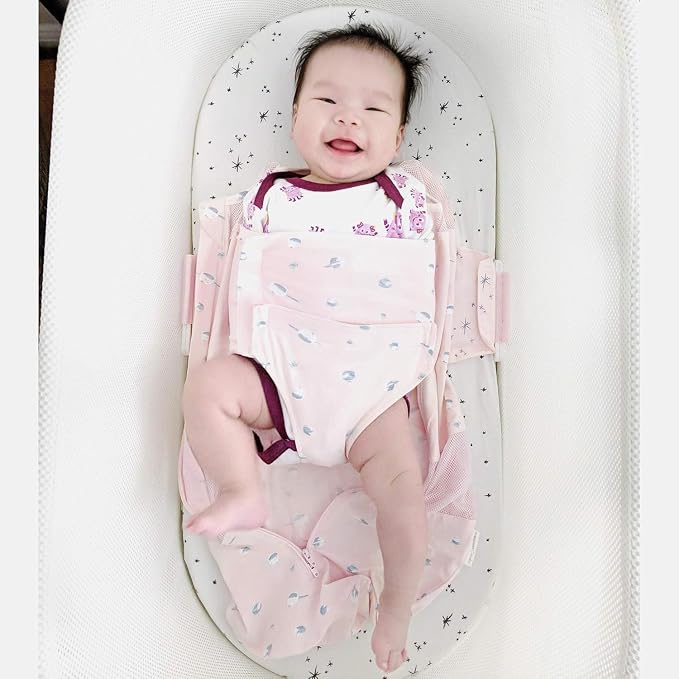 Happiest Baby SNOO Sleep Sack - 100% Organic Cotton Baby Swaddle Blanket - Doctor Designed Promotes Healthy Hip Development (Rose Planets, X-Large)